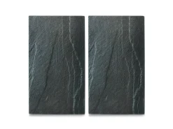 Zeller Herdabdeck-/Schneideplatten-Set Schiefer-Optik 2-teilig Anthrazit