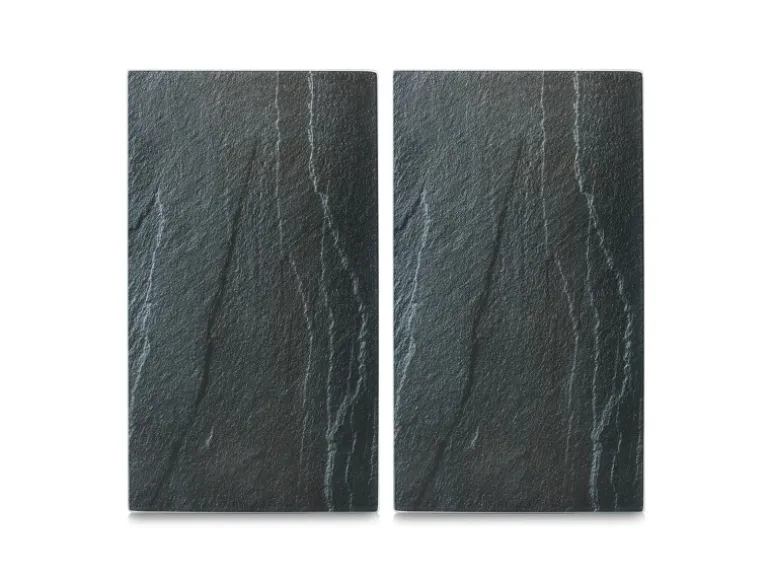 Zeller Herdabdeck-/Schneideplatten-Set Schiefer-Optik 2-teilig Anthrazit