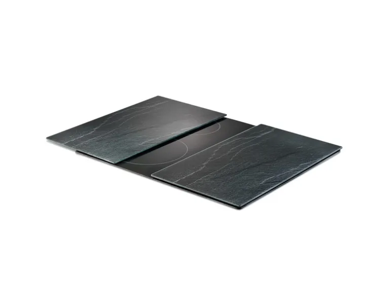 Zeller Herdabdeck-/Schneideplatten-Set Schiefer-Optik 2-teilig Anthrazit