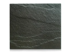 Zeller Herdblende-/Abdeckplatte Schiefer-Optik Glas 50 cm x 56 cm Anthrazit