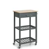 Zeller Küchenrollwagen MDF/Bambus 93 cm x 40 cm x 58 cm Anthrazit
