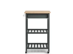 Zeller Küchenrollwagen MDF/Bambus 93 cm x 40 cm x 58 cm Anthrazit