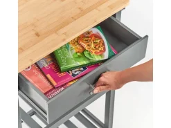 Zeller Küchenrollwagen MDF/Bambus 93 cm x 40 cm x 58 cm Anthrazit