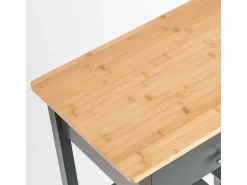 Zeller Küchenrollwagen MDF/Bambus 93 cm x 40 cm x 58 cm Anthrazit