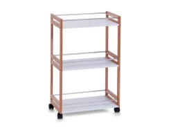Zeller Rollwagen Bambus/MDF 81 cm x 30 cm x 51 cm Weiß