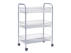 Zeller Rollwagen Mesh 62,5 cm x 26 cm x 44 cm Silber