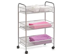 Zeller Rollwagen Mesh 62,5 cm x 26 cm x 44 cm Silber
