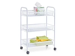 Zeller Rollwagen Mesh 62,5 cm x 26 cm x 44 cm Weiß