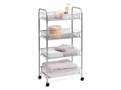 Zeller Rollwagen Mesh 4-lagig 83,5 cm x 26 cm x 42,5 cm Silber
