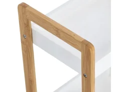 Zeller Standregal mit 3 Ablagefächern Bambus/MDF 74 cm x 22 cm x 28 cm Weiß