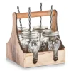 Zeller Trinkgläser-Set Glas/Metall/Holz 5-teilig