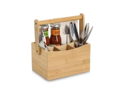 Zeller Utensilienhalter mit Tragegriff Bambus 23 cm x 14 cm x 21,5 cm Natur