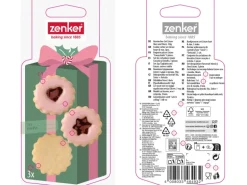 Zenker Ausstecher-Set Linzer Herz und Stern Silber 3-teilig