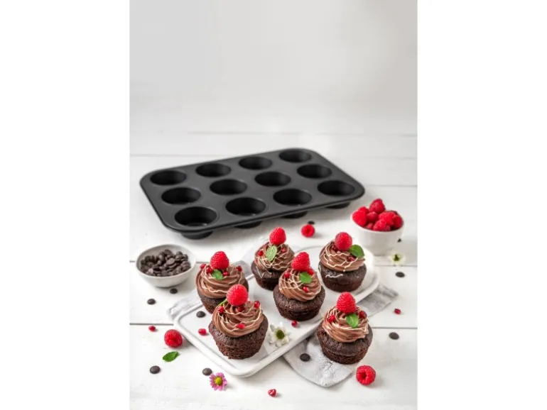 Zenker Muffinform 12er 38 cm x 26 cm Schwarz