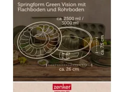 Zenker Springform Flach- und Rohrboden Green Vision Ø 26 cm x 7,5 cm