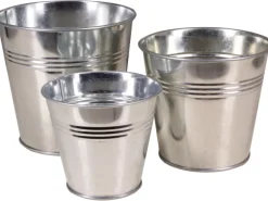 Zink-Übertopf Ø 14 cm x 12 cm Silber