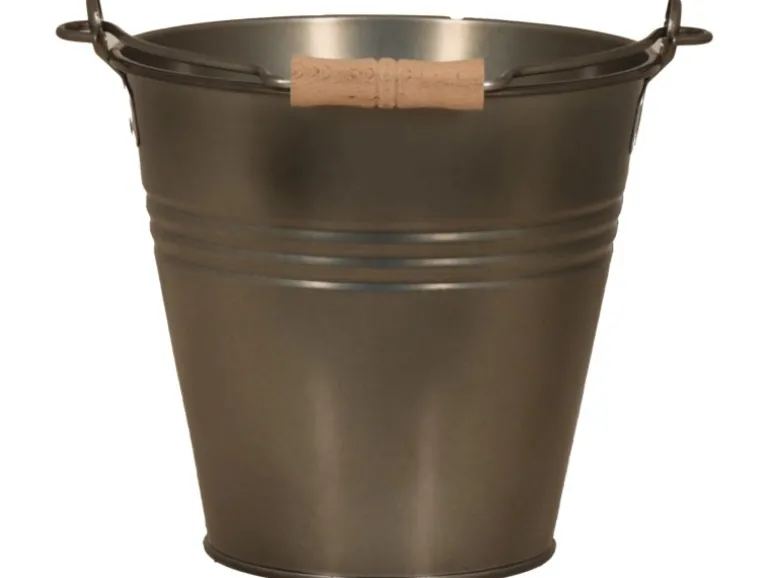 Zink-Eimer Blacklook mit Henkel/Holzgriff 7,2 L 31 cm x 29 cm x27 cm